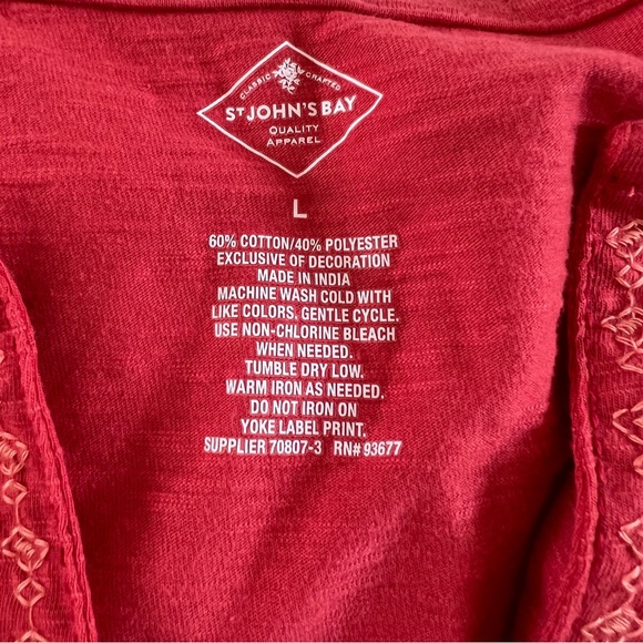 Women’s Large Long Sleeve Embroidered Dressy Blouses St John’s Bay - Picture 3 of 11